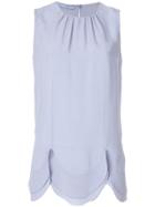 Prada Scalloped Hem Blouse - Blue
