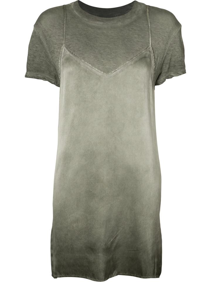 Rta Double-layered T-shirt Slip Dress, Women's, Size: Medium, Grey, Silk/cotton/cashmere