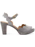 Chie Mihara Scallop-hem Sandals - Grey