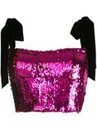 Rachel Gilbert Addie Sequin Crop Top - Pink