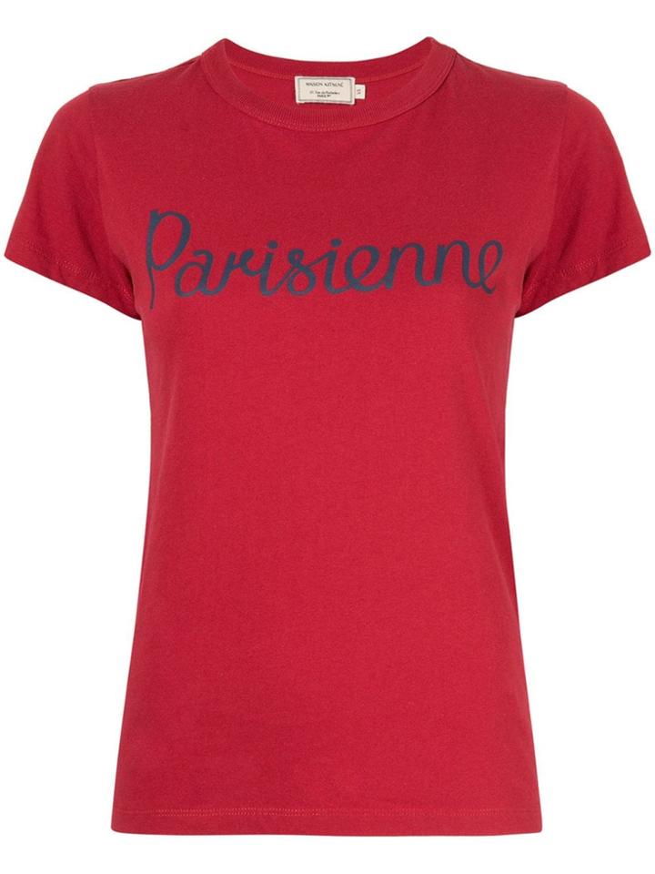 Maison Kitsuné Printed 'parisienne' T-shirt - Red