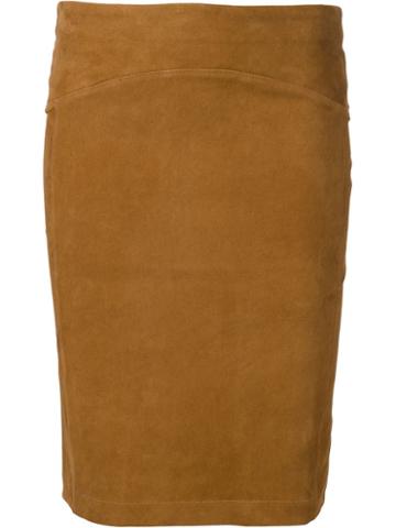 Getting Back To Square One Suede Pencil Skirt