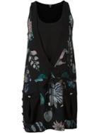Versus Floral Print Mini Dress, Women's, Size: 38, Black, Silk/triacetate/polyester