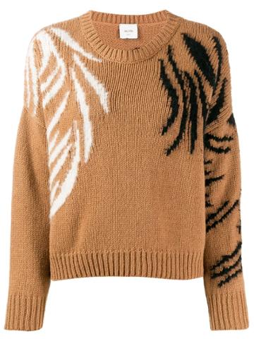 Alysi Embroidered Detail Jumper - Brown