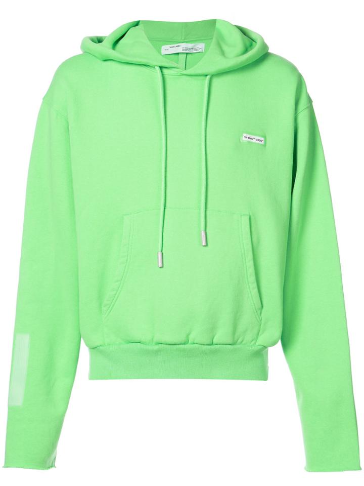 Off-white Logo Print Hoodie - Green