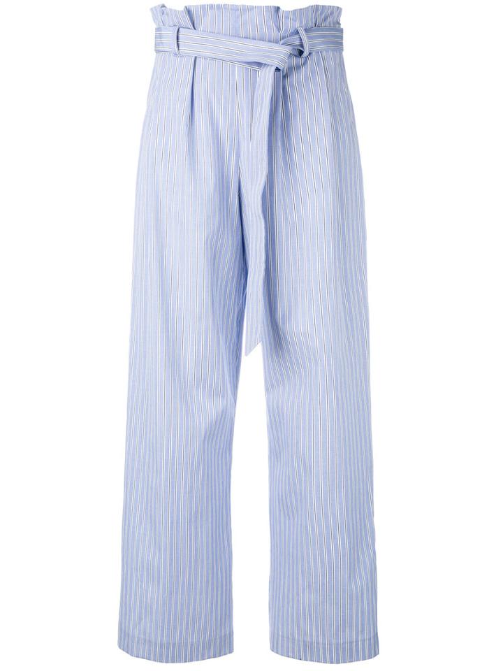 Harmony Paris Striped Pippa Trousers, Women's, Size: 34, Blue, Cotton