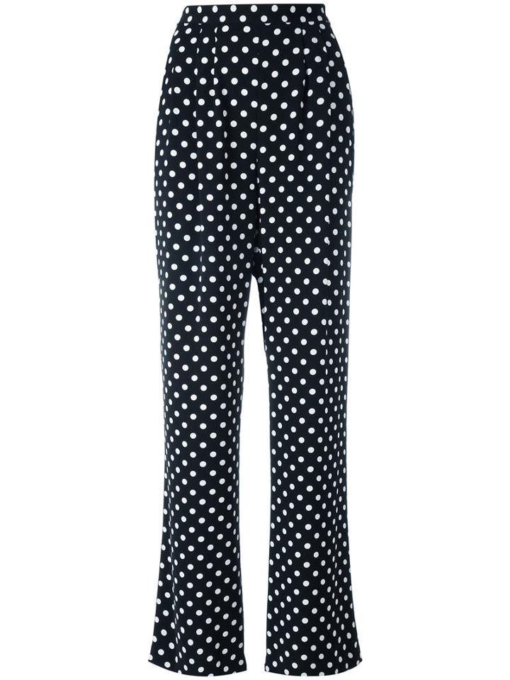 Michael Michael Kors Relaxed, Pleated, Polka Dot Print Trouser, Women's, Size: 6, Black, Polyester