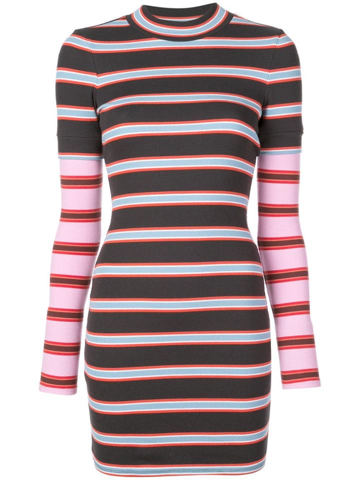 Cinq A Sept Striped Mini Dress - Black