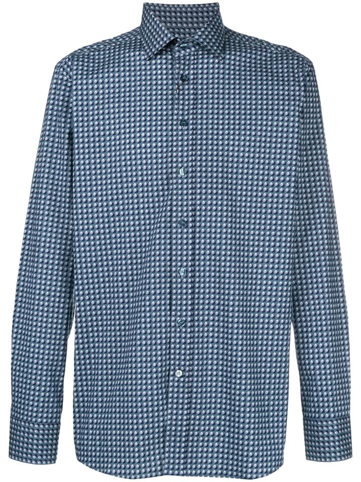 Etro Micro-geometric Print Shirt - Blue