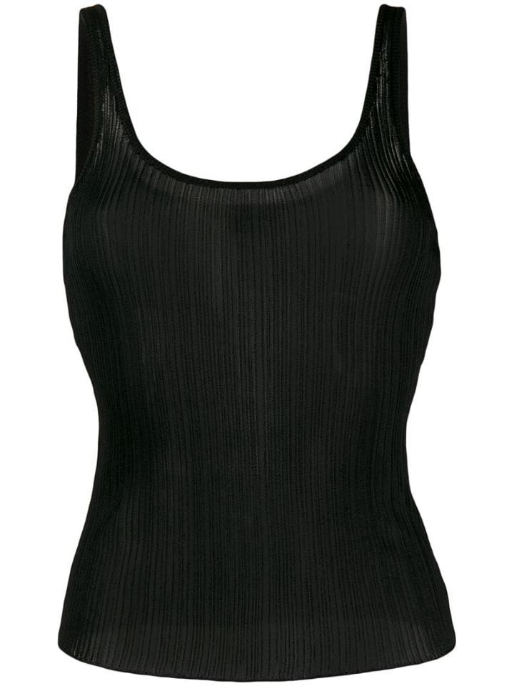 Theory Ribbed Tank Top - Black