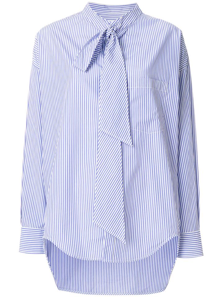 Balenciaga Swing Pinstriped Shirt - Blue