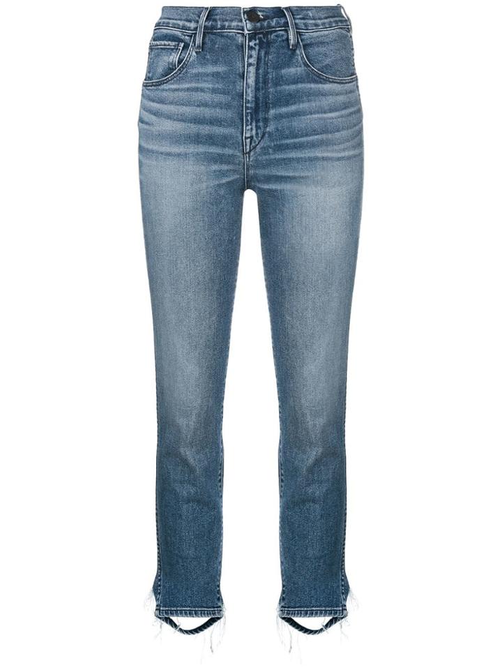 3x1 Cropped High Waisted Jeans - Blue
