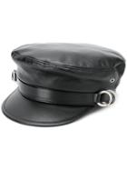 Dsquared2 Leather Biker Hat - Black