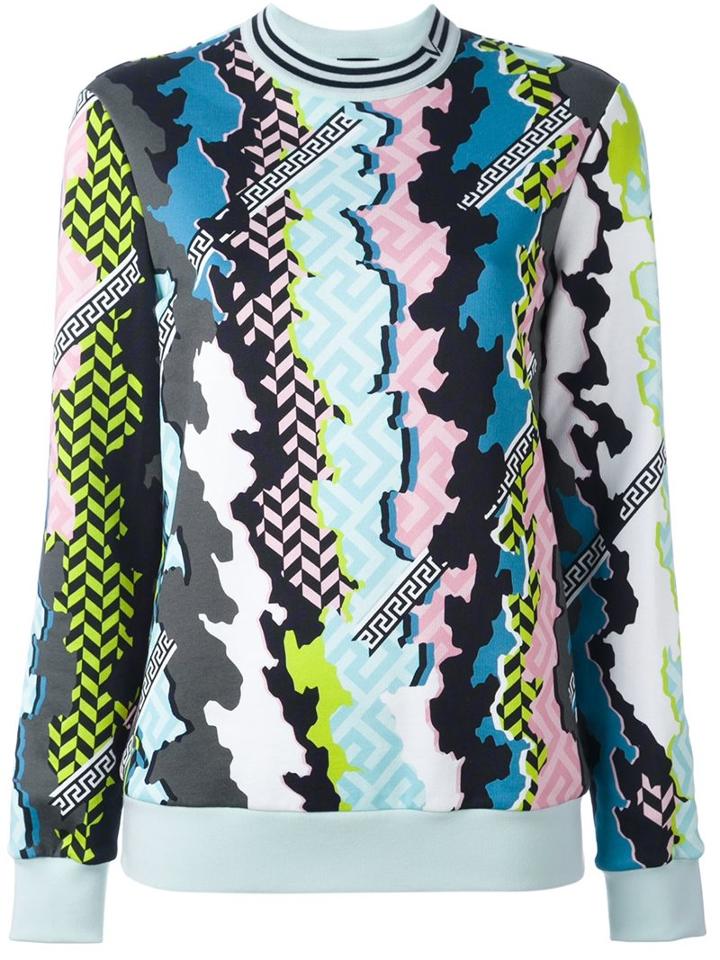 Versace Mix Print Sweatshirt, Women's, Size: 40, Cotton/spandex/elastane/wool