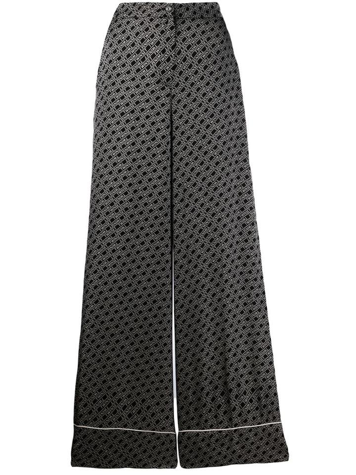 Twin-set Logo Print Palazzo Pants - Black