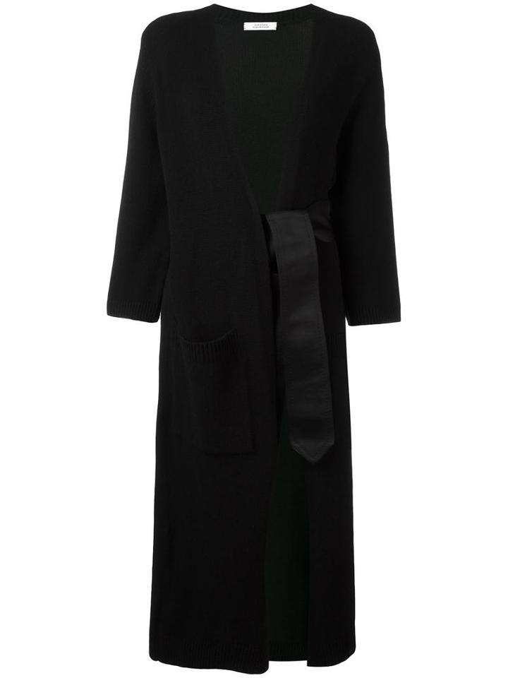 Dorothee Schumacher Tied Cardi-coat, Women's, Size: 3, Black, Polypropylene/cashmere/wool