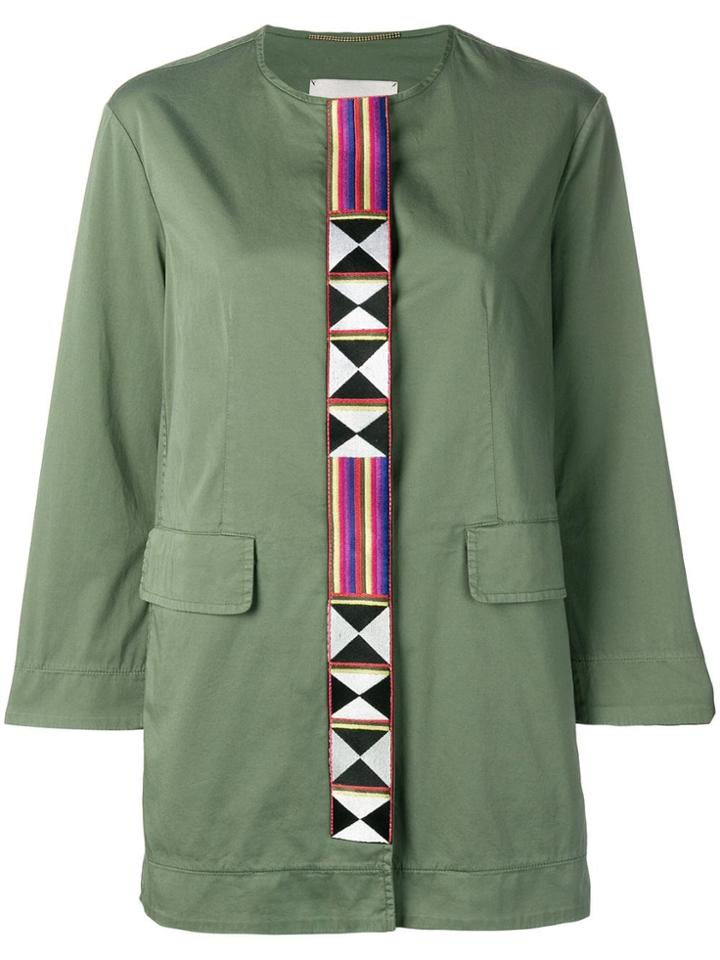 Bazar Deluxe Geometric Panel Jacket - Green