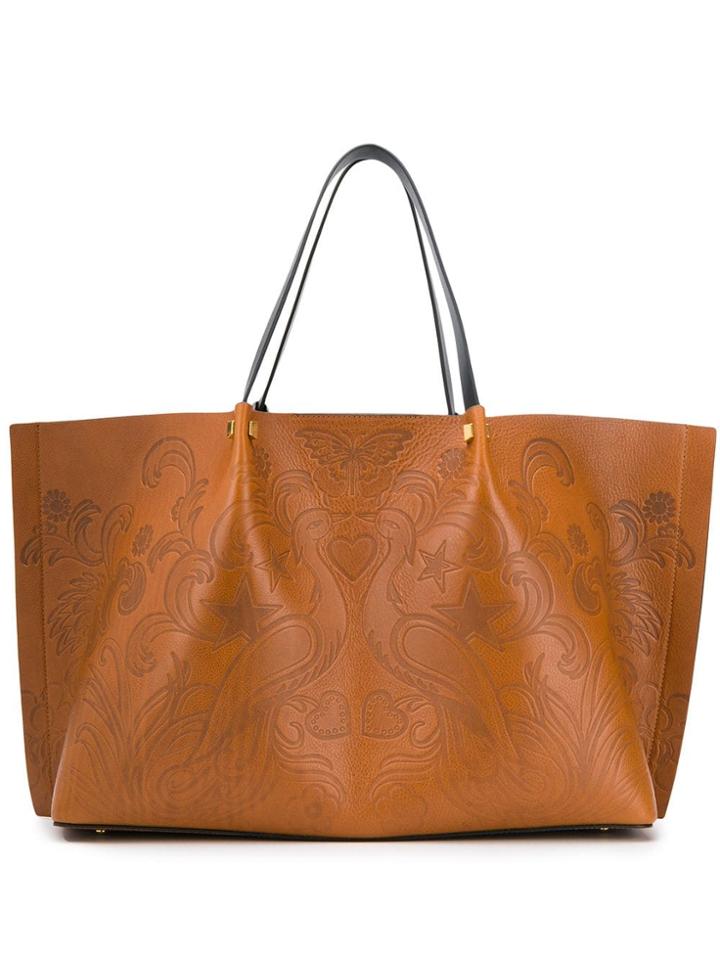 Valentino Valentino Garavani Embossed Tote Bag - Brown
