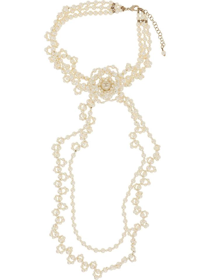 Chanel Vintage Gathered Pearl Necklace - White