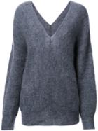 G.v.g.v. V-neck Pullover, Women's, Size: Xs, Grey, Nylon/mohair