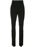 David Koma - High Waist Metal Ball Hem Trousers - Women - Spandex/elastane/acetate/viscose - 12, Black, Spandex/elastane/acetate/viscose