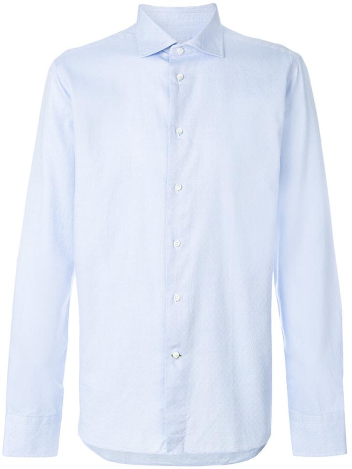 Cenere Gb Micro Texture Button Down Shirt - Blue