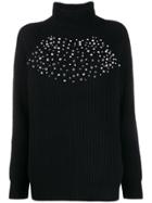 Be Blumarine Crystal-embellished Knit Sweater - Black