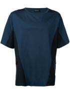 Consistence - Striped Panel T-shirt - Men - Cotton/wool - 48, Blue, Cotton/wool
