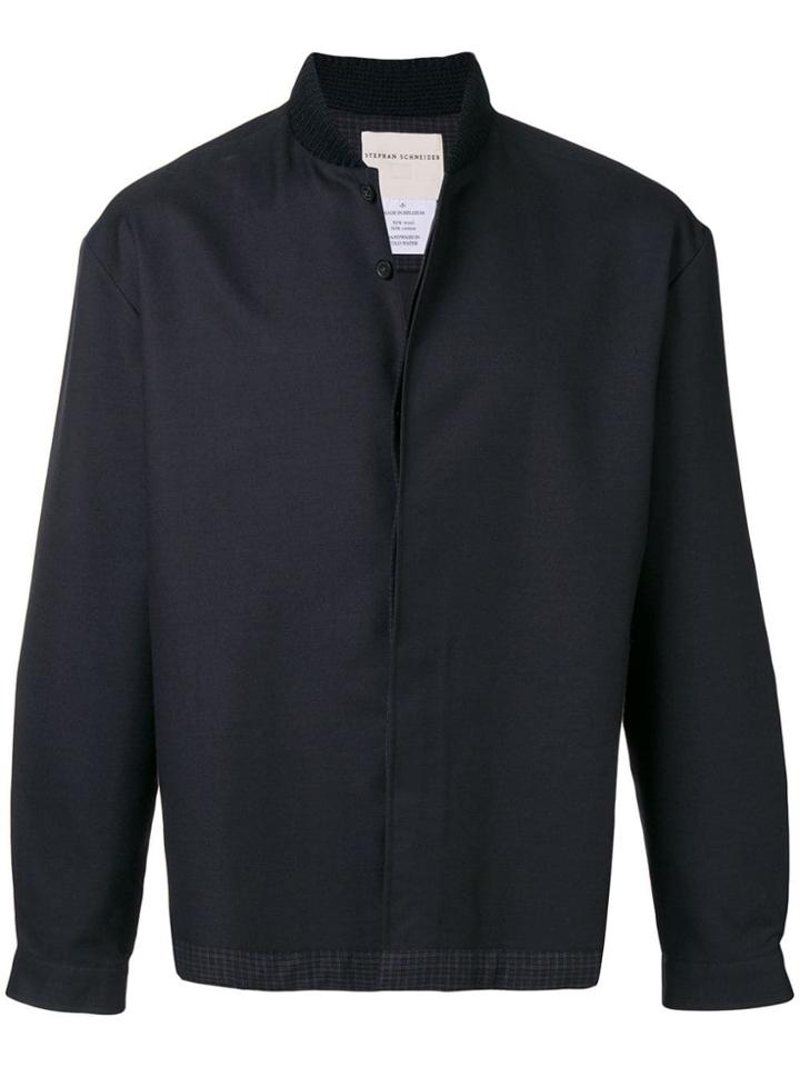 Stephan Schneider Check Trim Bomber Jacket - Blue