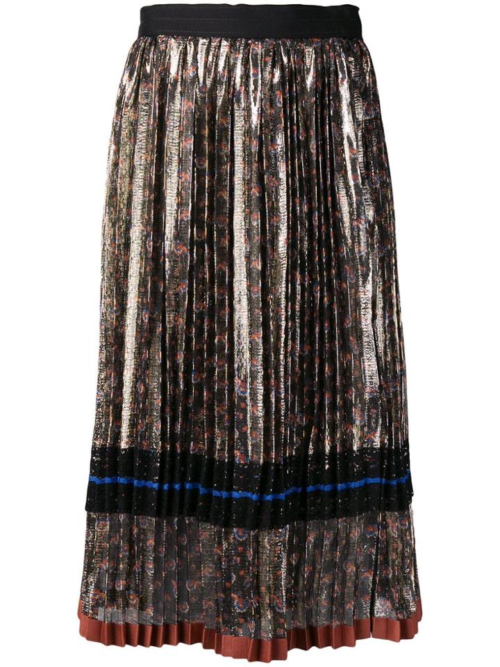 Coach Daisy Print Pleated Skirt - Metallic
