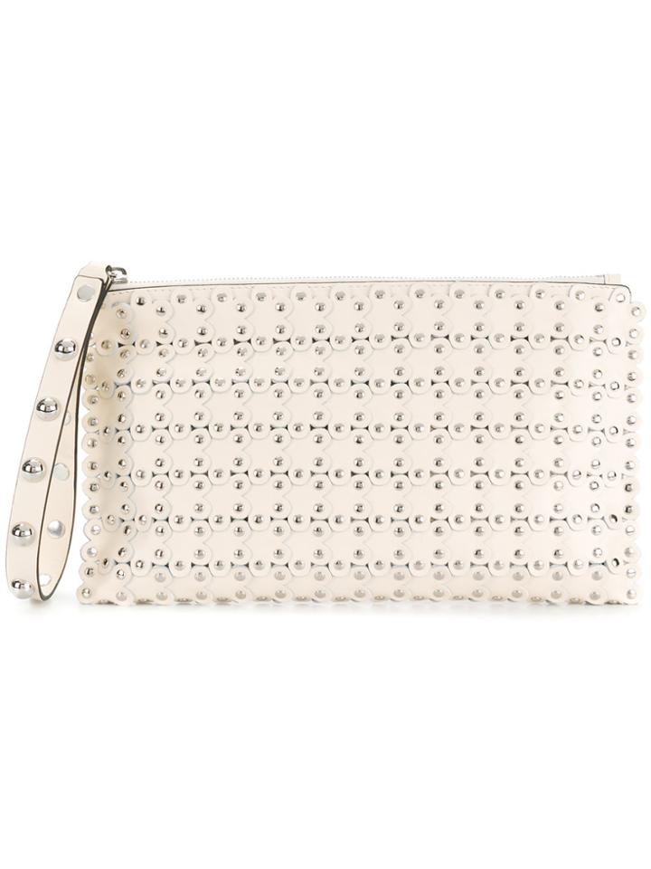 Red Valentino Floral Laser Cut Clutch - Nude & Neutrals