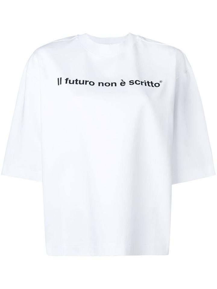 Msgm Quote Print T-shirt - White