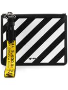 Off-white Striped Clutch Bag - Black