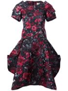 Comme Des Garçons Floral Print Structured Dress
