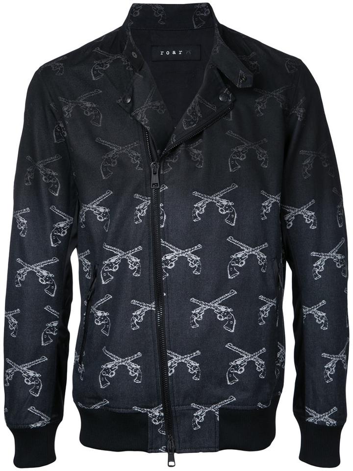 Roar - Gradient Gun Print Bomber Jacket - Men - Cotton - Iv, Black, Cotton