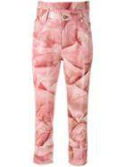 Andrea Bogosian Leather Cropped Trousers - Pink
