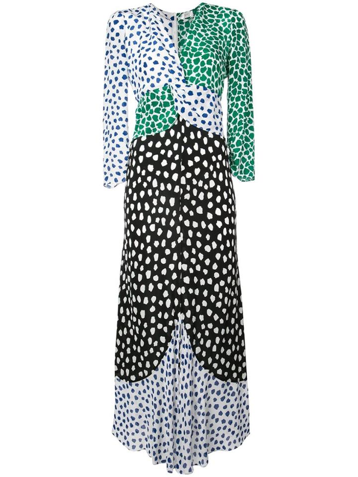 Rixo Tiered V Neck Dress - Multicolour