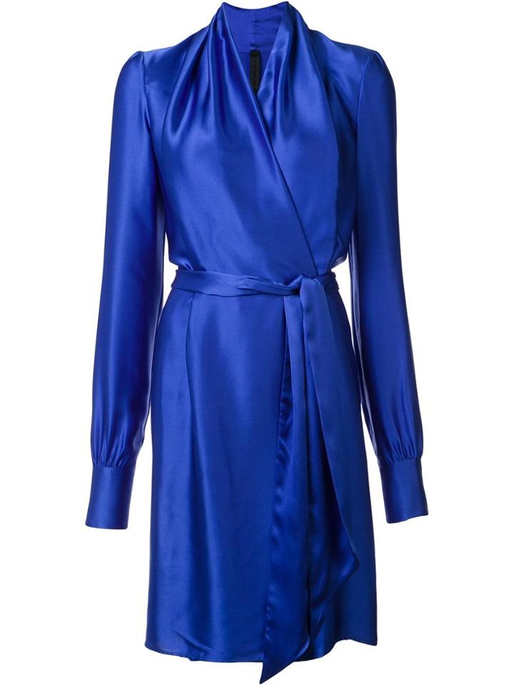 Gareth Pugh Silk Wrap Dress - Blue