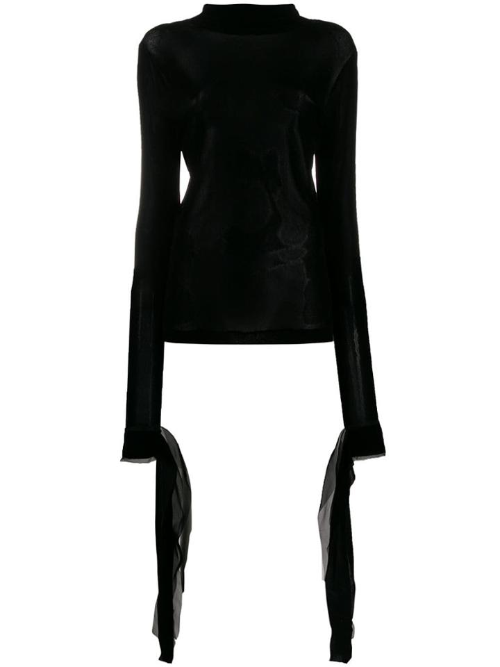 Jourden Stretched Roll Neck Top - Black