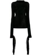 Jourden Stretched Roll Neck Top - Black