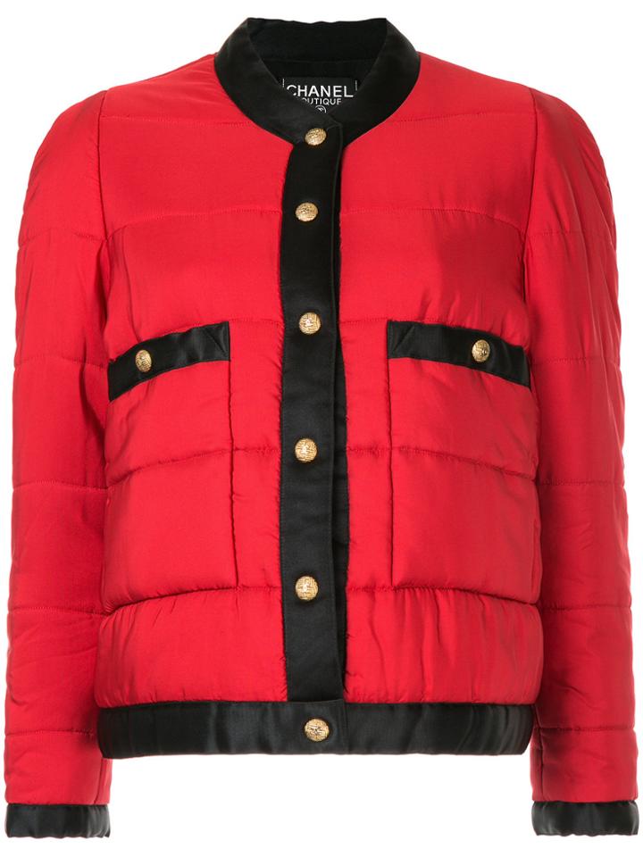Chanel Vintage Quilted Buttoned Jacket - Red