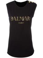 Balmain - Logo T-shirt - Women - Cotton - 34, Women's, Black, Cotton