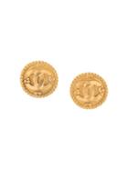 Chanel Pre-owned Round Cc Clip-on Earrings - Gold