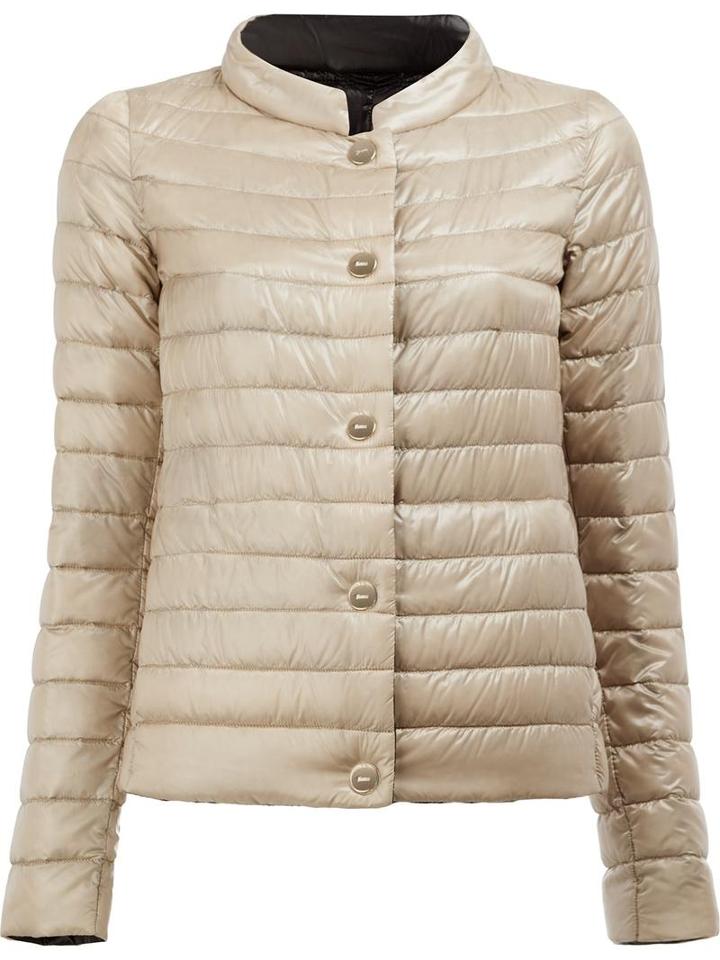 Herno High Neck Down Jacket, Women's, Size: 42, Nude/neutrals, Polyamide/feather Down