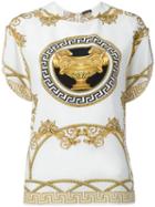 Versace - Printed Silk Top - Women - Silk - 42, Women's, White, Silk