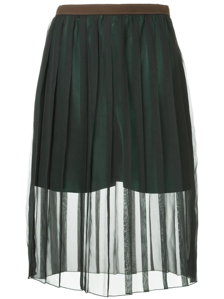 Kolor Sheer Pleated Skirt - Black