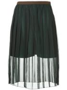 Kolor Sheer Pleated Skirt - Black