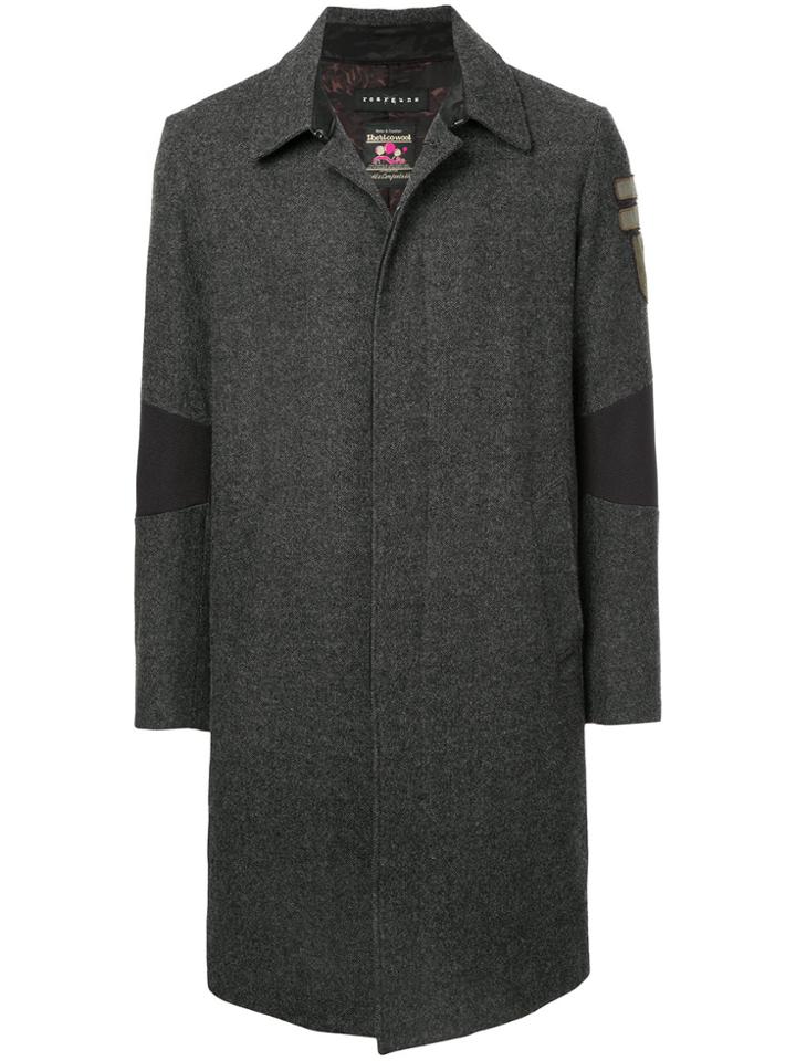 Roar Single-breasted Textured Elbow Coat - Black