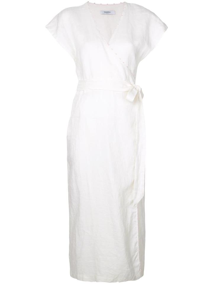 Marysia Tie Waist Wrap Dress - White