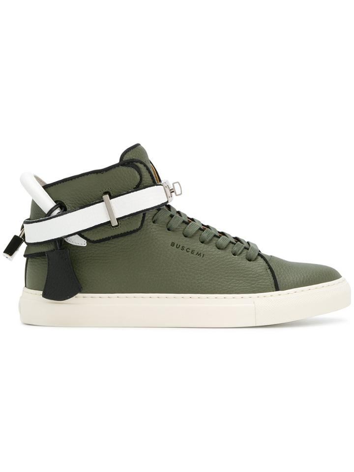 Buscemi Buckled Mid-top Sneakers - Green
